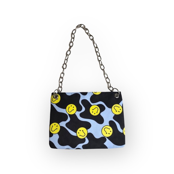 VHTF: Valfre ☻︎ Serotonin Smiley Face Purse ☻︎ Chain Strap ☻︎ Black Vegan Suede - Picture 14 of 16